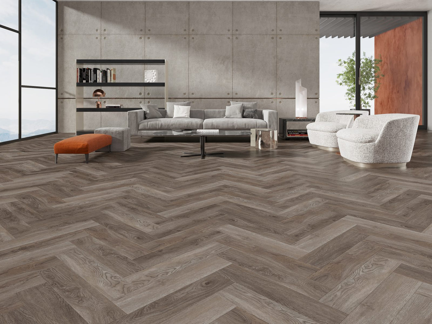 SPC Flooring Garrison Collection - SPC Summit Sky - SPC Rockies (Herringbone)